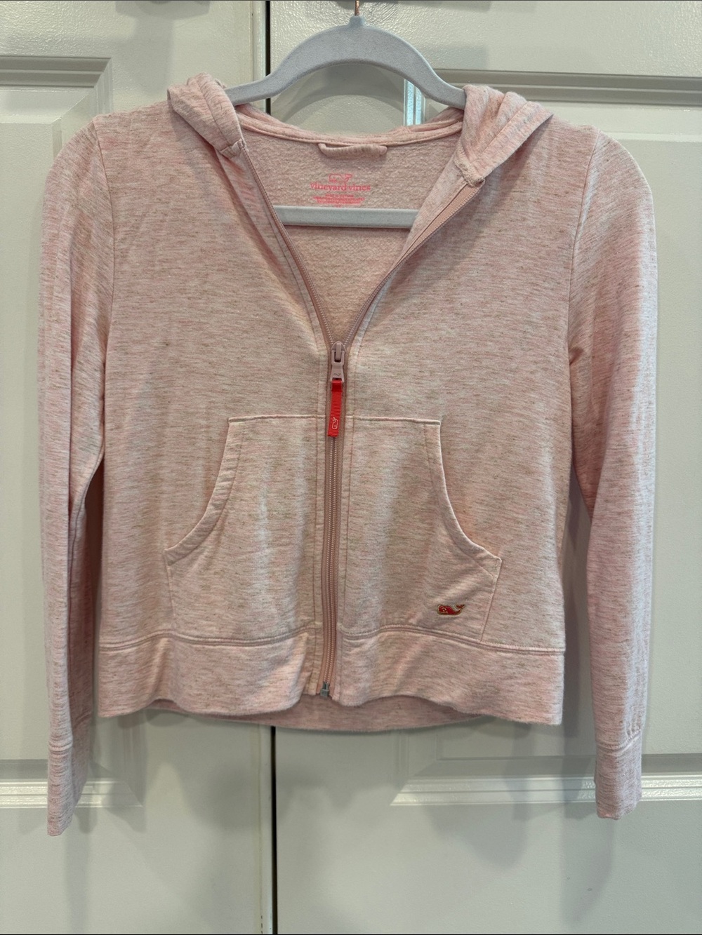Vineyard Vines Heather Light Pink Girls Zip Hoodie